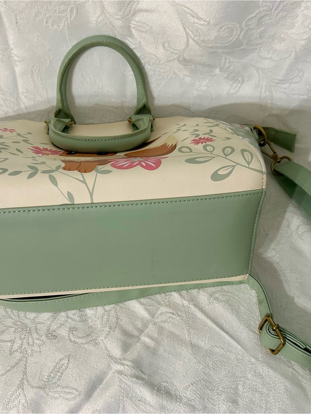 Pokemon Eevee Floral Satchel in Mint and Cream - Picture 8 of 15